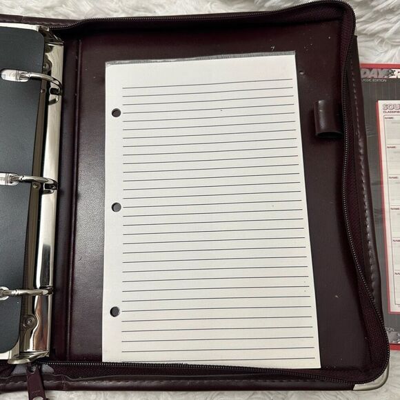No Brand Brown Thick Shiny Vinyl 3- Ring Planner with Day Runner Refill - Picture 10 of 12